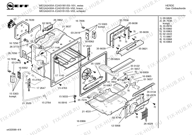 Схема №3 E2431S0 MEGA 2431 с изображением Зажим для плиты (духовки) Bosch 00167549