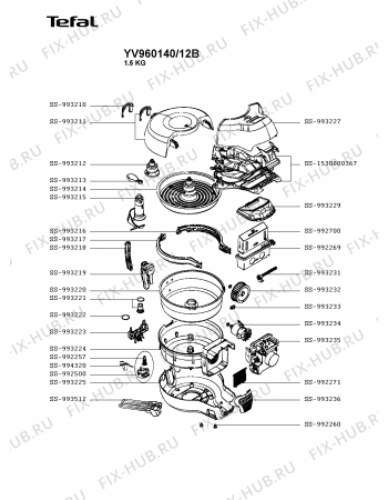 Схема №1 YV960130/12D с изображением Запчасть для тостера (фритюрницы) Tefal SS-993217