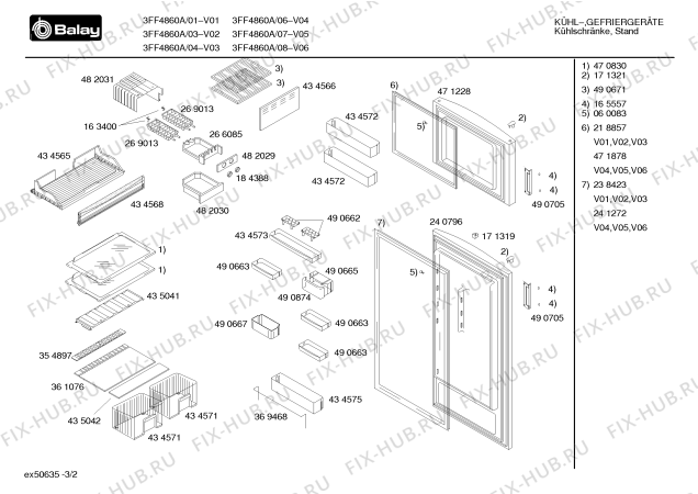 Взрыв-схема холодильника Balay 3FF4860A - Схема узла 02