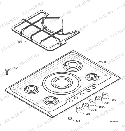 Взрыв-схема плиты (духовки) Electrolux EHG75932X - Схема узла Hob 271