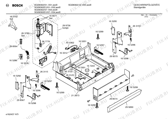 Схема №4 SGU8302 Exclusiv с изображением Инструкция по эксплуатации для электропосудомоечной машины Bosch 00521067