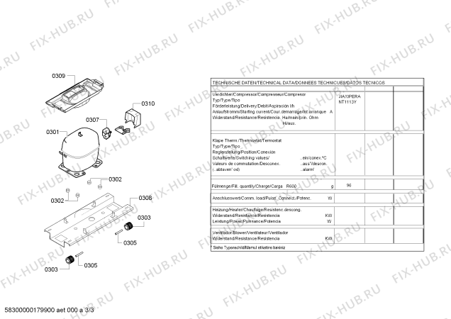 Взрыв-схема холодильника Siemens KG36VVL32S, Siemens - Схема узла 03