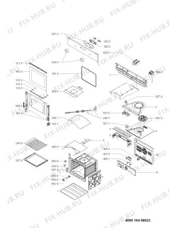 Схема №1 AKP004WH с изображением Панель для плиты (духовки) Whirlpool 481245240316