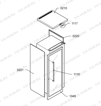 Схема №2 KRVC - 1825/I с изображением Дверь для холодильной камеры Whirlpool 480132103086