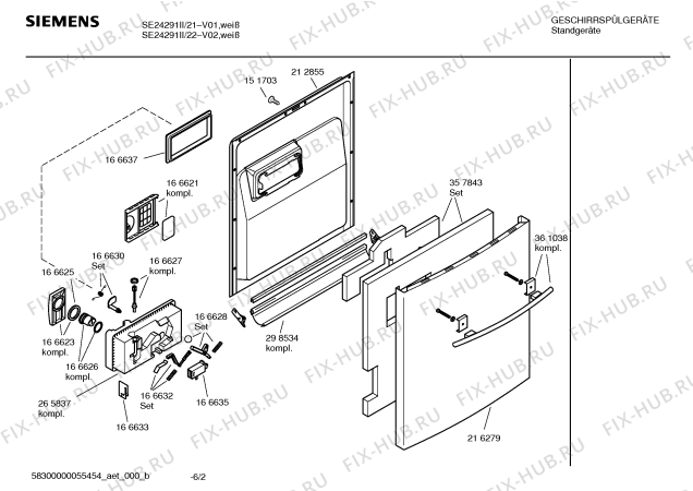 Схема №3 SE24291II PlusSense с изображением Краткая инструкция для посудомойки Siemens 00583764