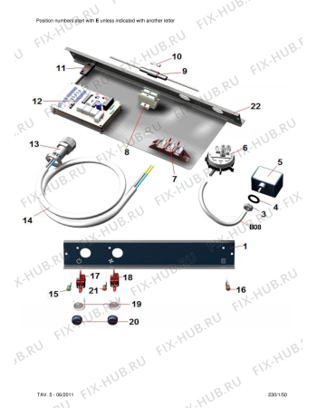Взрыв-схема посудомоечной машины Whirlpool ADI074 (F105227) - Схема узла