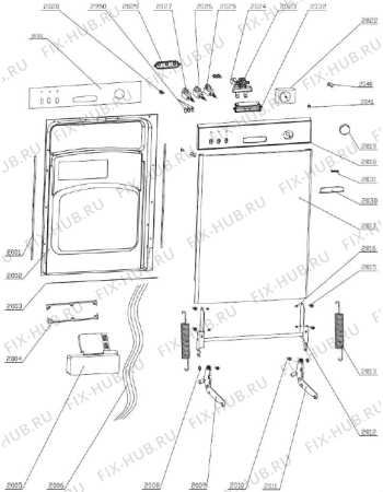 Схема №1 KGI600S (176357, WQP12-9026A) с изображением Ручка для электропосудомоечной машины Gorenje 194164