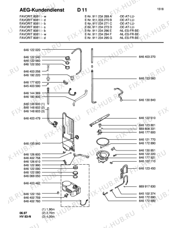 Взрыв-схема посудомоечной машины Aeg FAV8081I-S - Схема узла Water softener 066