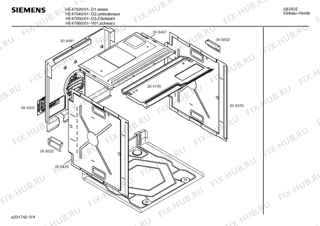 Взрыв-схема плиты (духовки) Siemens HE47060 - Схема узла 04