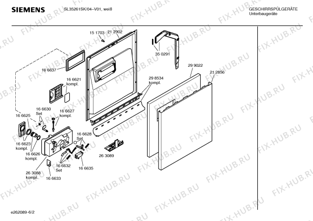 Взрыв-схема посудомоечной машины Siemens SL35261SK Extraklasse - Схема узла 02