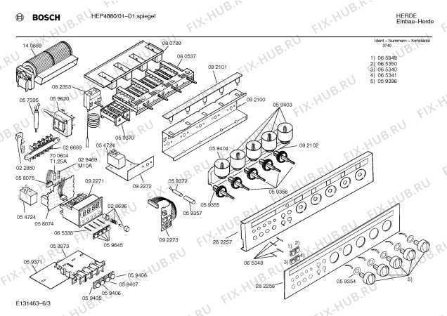 Схема №3 HEP436A с изображением Крышка кнопки для духового шкафа Bosch 00059405