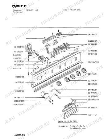 Взрыв-схема плиты (духовки) Neff 195304676 1076.21HSB - Схема узла 05