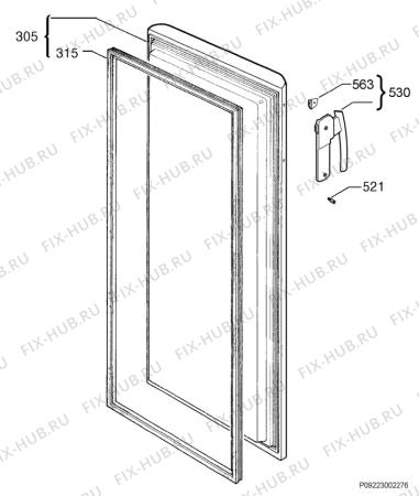 Взрыв-схема холодильника Arthurmartinelux AUC2223 - Схема узла Door 003
