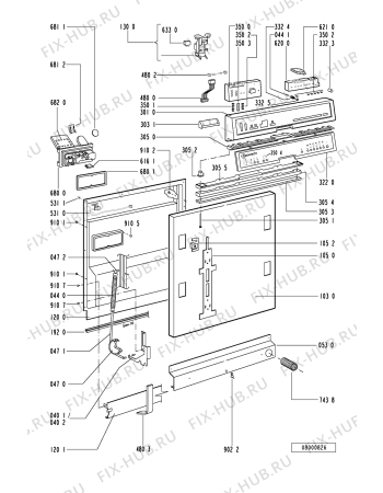 Схема №2 GSI 4875 TW-IN с изображением Табло для посудомоечной машины Whirlpool 481244019462