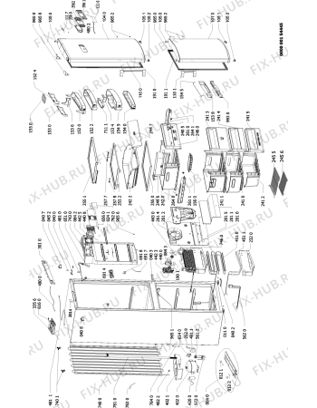 Схема №1 ARC 7699 AQUA IX с изображением Обшивка для холодильной камеры Whirlpool 480132100327