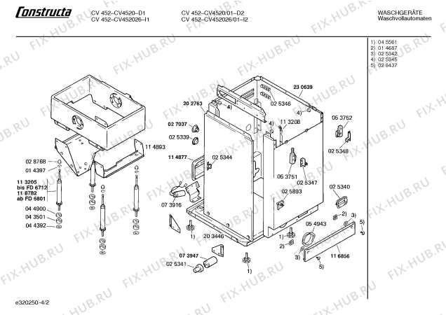 Схема №2 CV4520 CV452 с изображением Панель для стиральной машины Bosch 00117862