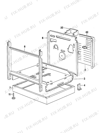 Взрыв-схема плиты (духовки) Electrolux EK6465/1 - Схема узла Housing 001