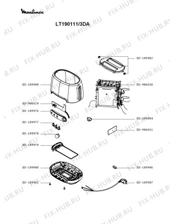 Схема №1 LT190127/3DA с изображением Блок управления для тостера (фритюрницы) Moulinex SS-986031