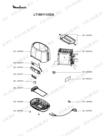 Схема №1 LT190127/3DA с изображением Панель для тостера (фритюрницы) Moulinex SS-189976
