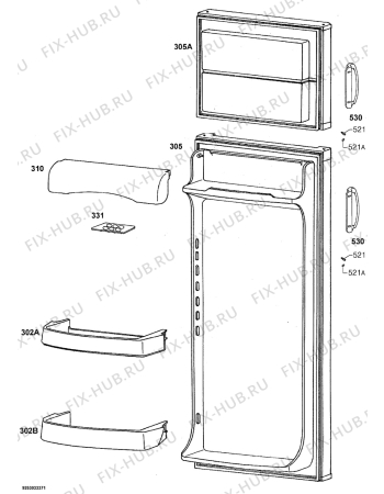 Взрыв-схема холодильника Aeg Electrolux S60246DT - Схема узла Door 003