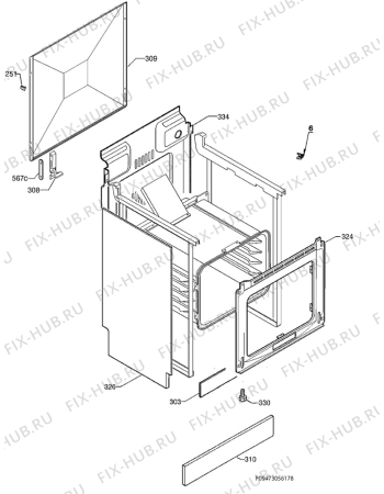 Взрыв-схема плиты (духовки) Zanussi ZCM661NM - Схема узла Housing 001