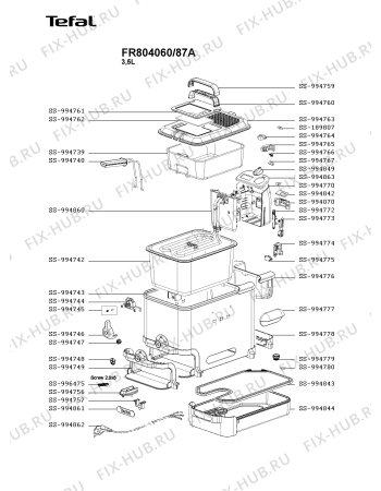 Схема №1 FR804060/87A с изображением Электропитание для тостера (фритюрницы) Tefal SS-994862