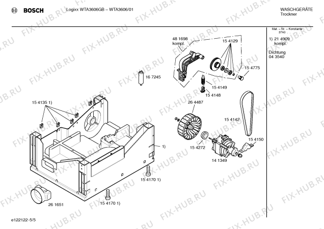 Схема №1 WTA3606GB Logixx с изображением Инструкция по установке и эксплуатации для сушилки Bosch 00580994