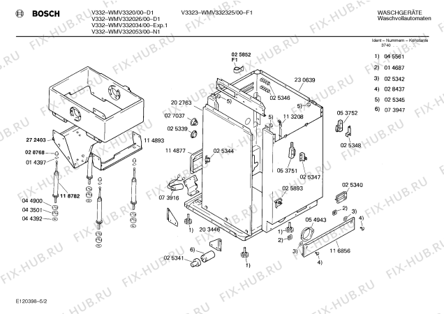 Взрыв-схема стиральной машины Bosch WMV332325 V3323 - Схема узла 02