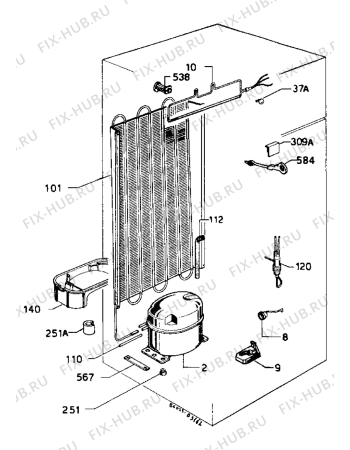 Взрыв-схема холодильника Unknown COMBI2450 - Схема узла Cooling system 017
