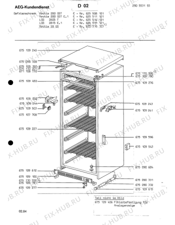 Взрыв-схема холодильника Aeg ARC280GST - Схема узла Housing 001