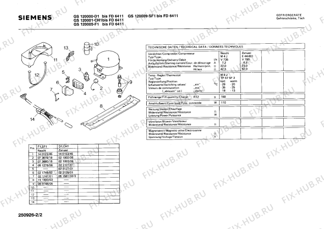 Взрыв-схема холодильника Siemens GS120001 - Схема узла 02