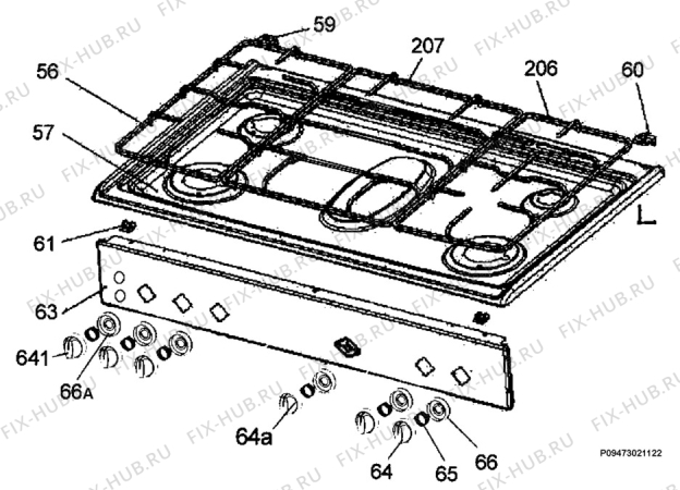 Взрыв-схема плиты (духовки) Zanussi ZCG850GW - Схема узла Section 5