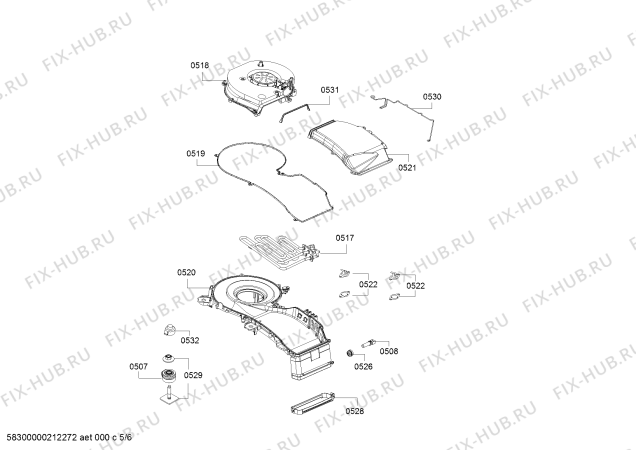 Схема №4 WDU286680W с изображением Корпус для стиралки Bosch 00716943