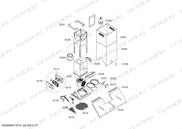 Схема №1 LC97050 с изображением Блок питания для вытяжки Siemens 00604278