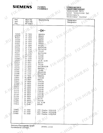 Взрыв-схема телевизора Siemens FS188V4 - Схема узла 13