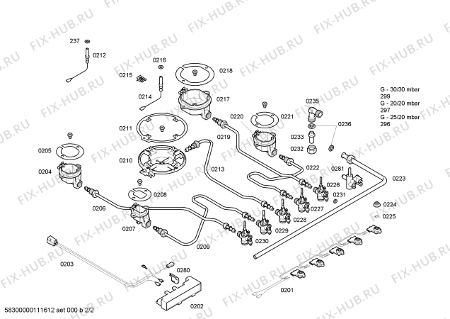 Схема №2 PCL795CEU Bosch с изображением Переключатель для плиты (духовки) Bosch 00601558