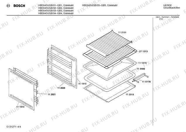 Схема №4 HB35150GB с изображением Изоляция для плиты (духовки) Siemens 00030853