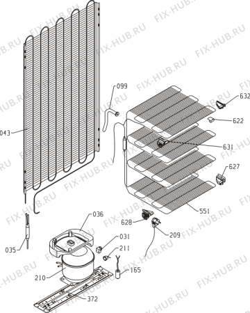 Взрыв-схема холодильника Gorenje K357W (135451, HZS3566) - Схема узла 04