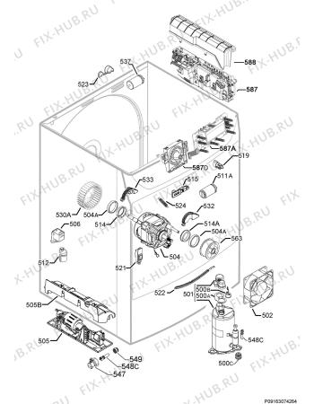 Схема №4 T88595IS3 с изображением Блок управления для сушильной машины Aeg 973916097498018