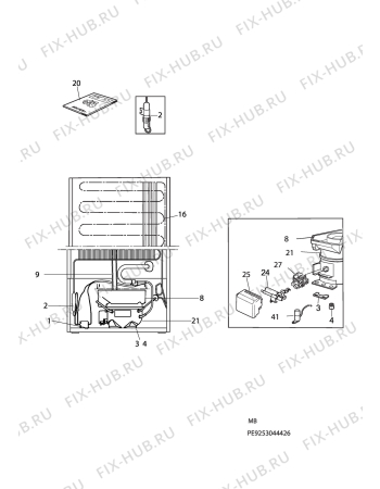 Взрыв-схема холодильника Electrolux ERB34205W - Схема узла C10 Cold, users manual