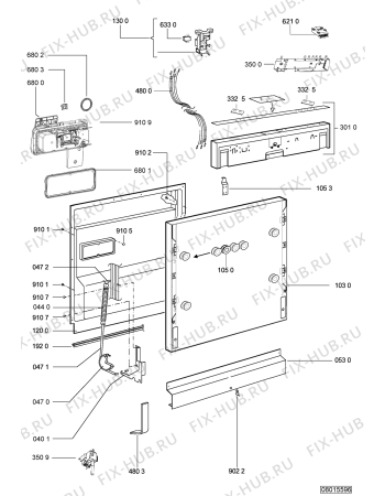 Схема №1 ADG 8990 с изображением Панель для посудомоечной машины Whirlpool 480140101974