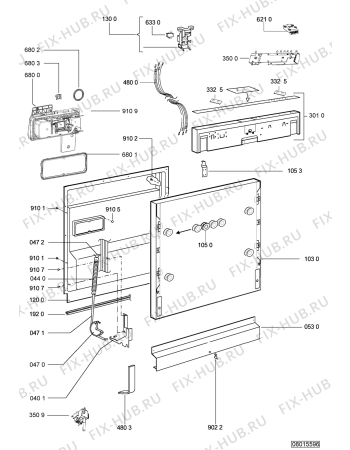 Схема №2 ADG 699/1 FD с изображением Панель для посудомоечной машины Whirlpool 480140101783