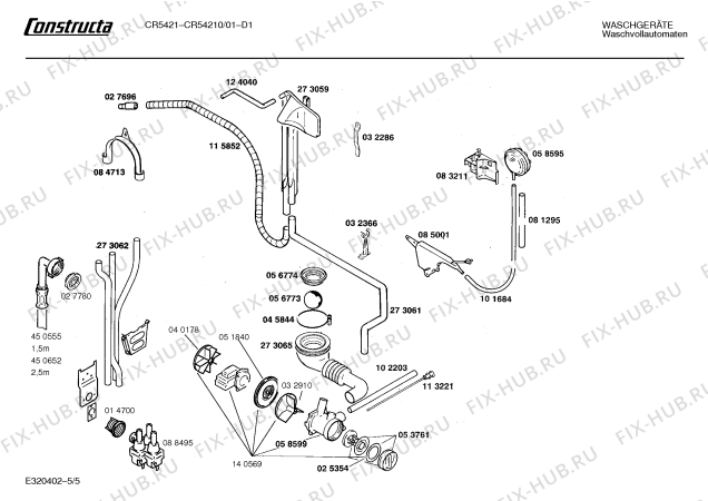 Взрыв-схема стиральной машины Constructa CR54210 CR5421 - Схема узла 05