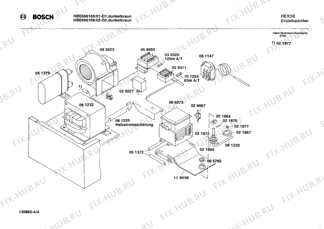 Взрыв-схема плиты (духовки) Bosch HBE696169 - Схема узла 04