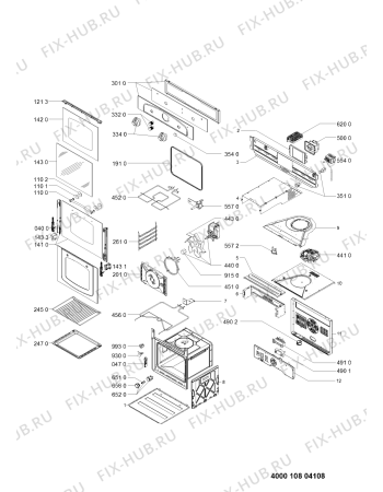 Схема №1 AKP 290/NA с изображением Дверка для плиты (духовки) Whirlpool 481010599841