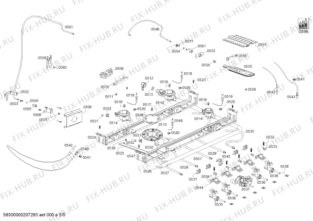 Схема №3 FP125I18SC COCINA CX681 INOX с изображением Панель для плиты (духовки) Bosch 11012099