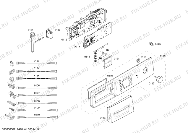 Схема №1 WAE16420IT с изображением Панель управления для стиралки Bosch 00449906