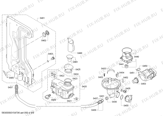 Взрыв-схема посудомоечной машины Bosch SMS50T06GB - Схема узла 04