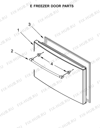 Схема №4 KRFC - 9010  B с изображением Винт (болт) для холодильной камеры Whirlpool 482000006761