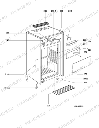 Взрыв-схема холодильника Electrolux RH226D - Схема узла Housing 001